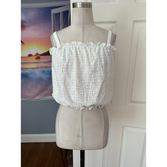 Livi by Olivia Rae Anthro eyelet flounce tank size Small - Picture 1 of 3